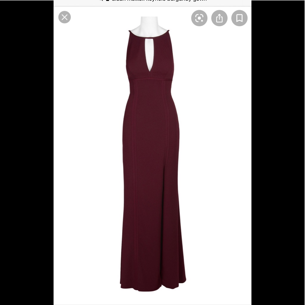 Aidan Mattox Boat Neck Keyhole Sleeveless Dress